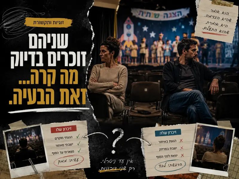 מי קובע מה באמת קרה? ויכוח זוגי שאין בו עד ניטרלי