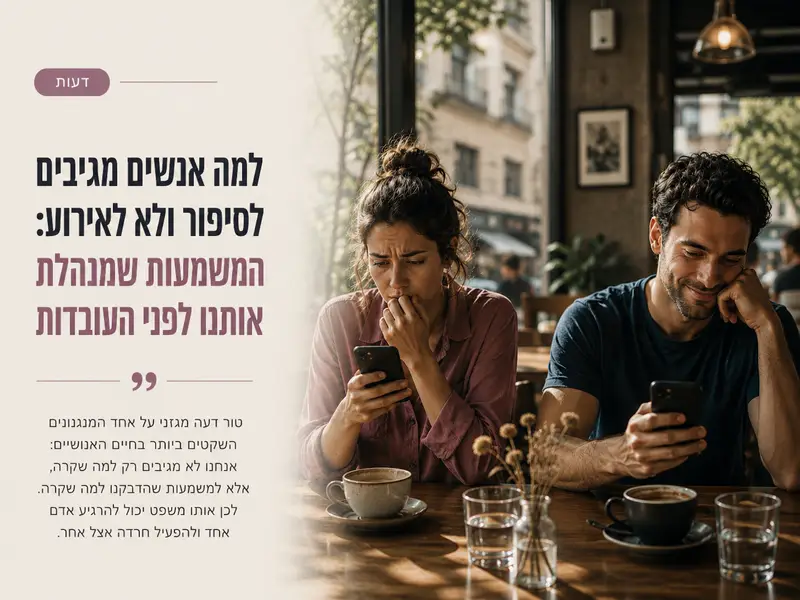 שני אנשים מגיבים אחרת לאותה הודעה בגלל המשמעות שכל אחד נותן לאירוע