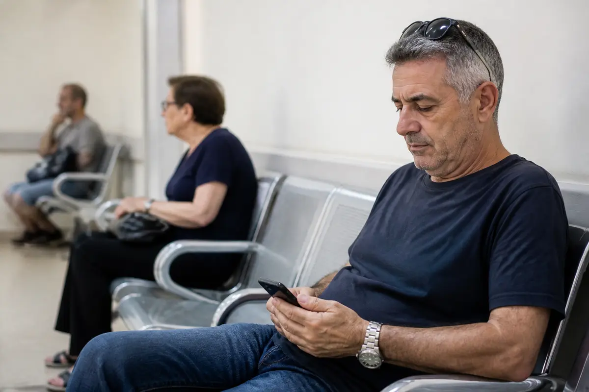 ההמתנה לתשובה קשה, הרבה פעמים, יותר מהתשובה עצמה. גבר בשנות החמישים יושב בחדר המתנה במרפאה שכונתית ומחזיק את הטלפון בשתי ידיים